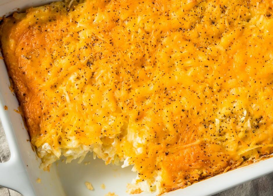 Aunt Sharon’s Hash Brown Cheese Ham Bake