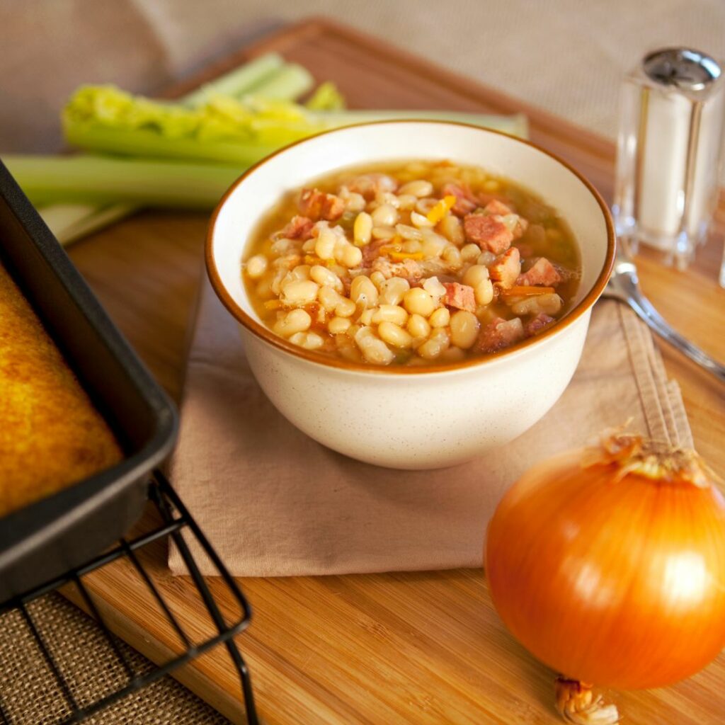 Grandma Ham Beans With Cornbread