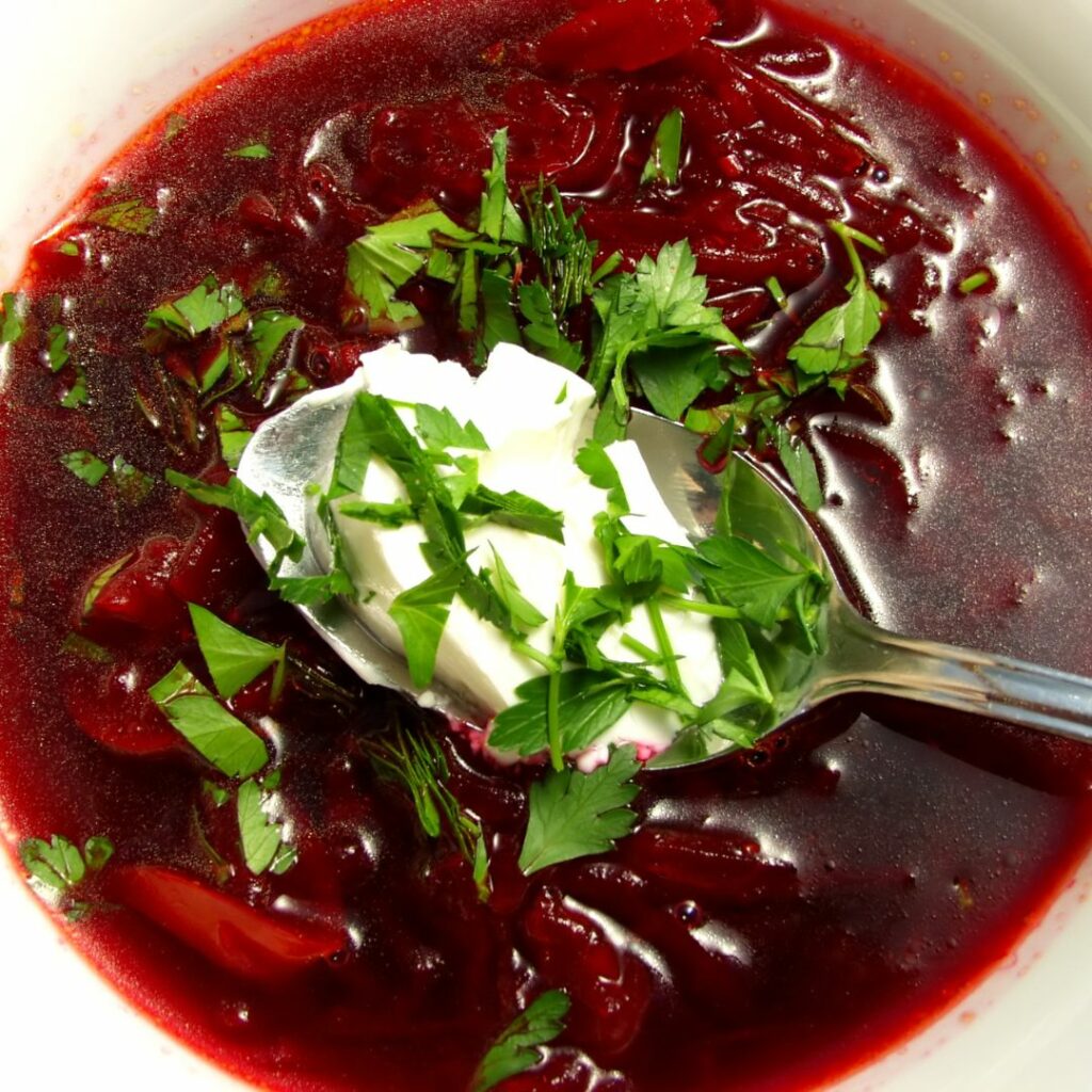 Borscht With Winter Seasonal Vegetables