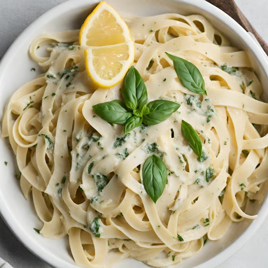 Lemon Basil Fettuccini Alfredo