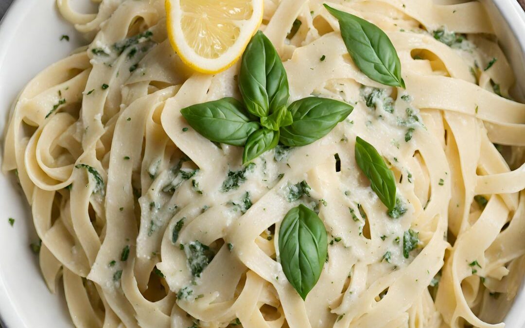 Lemon Basil Fettuccini Alfredo