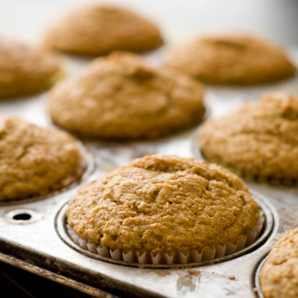Low Sugar Banana Bran Muffins
