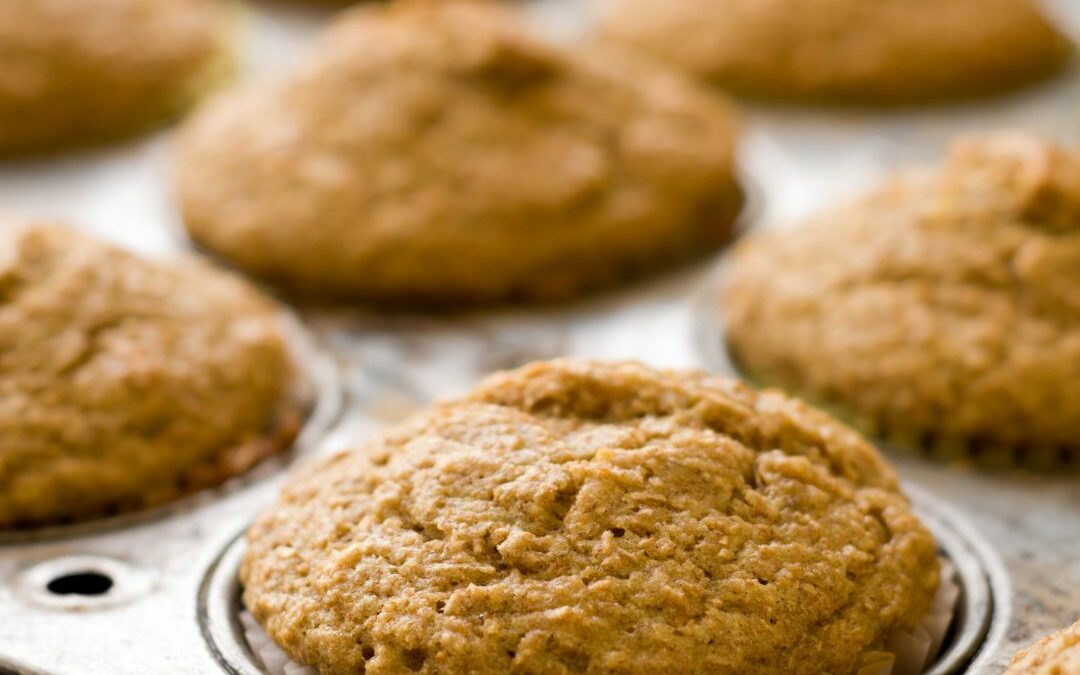 Low Sugar Banana Bran Muffins