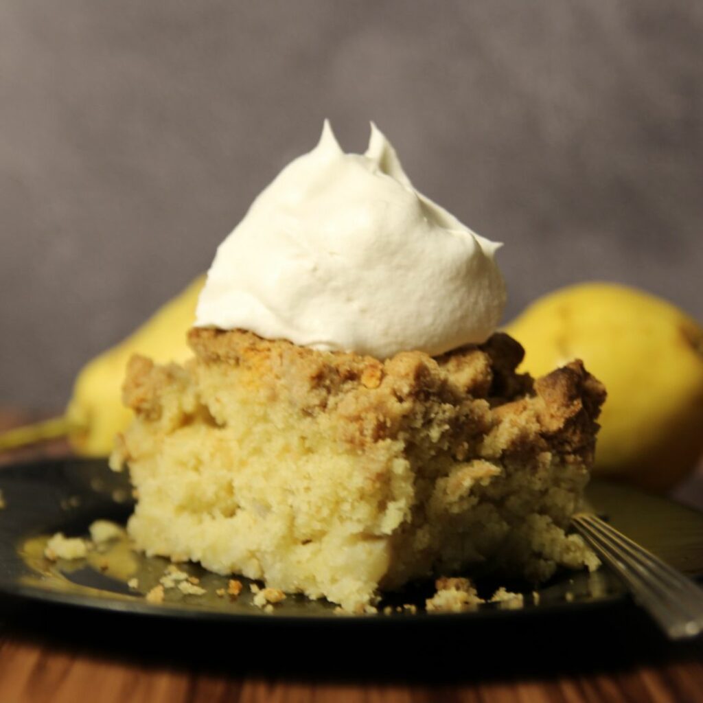 No Crust Pear Ricotta Cake With Crumble Topping