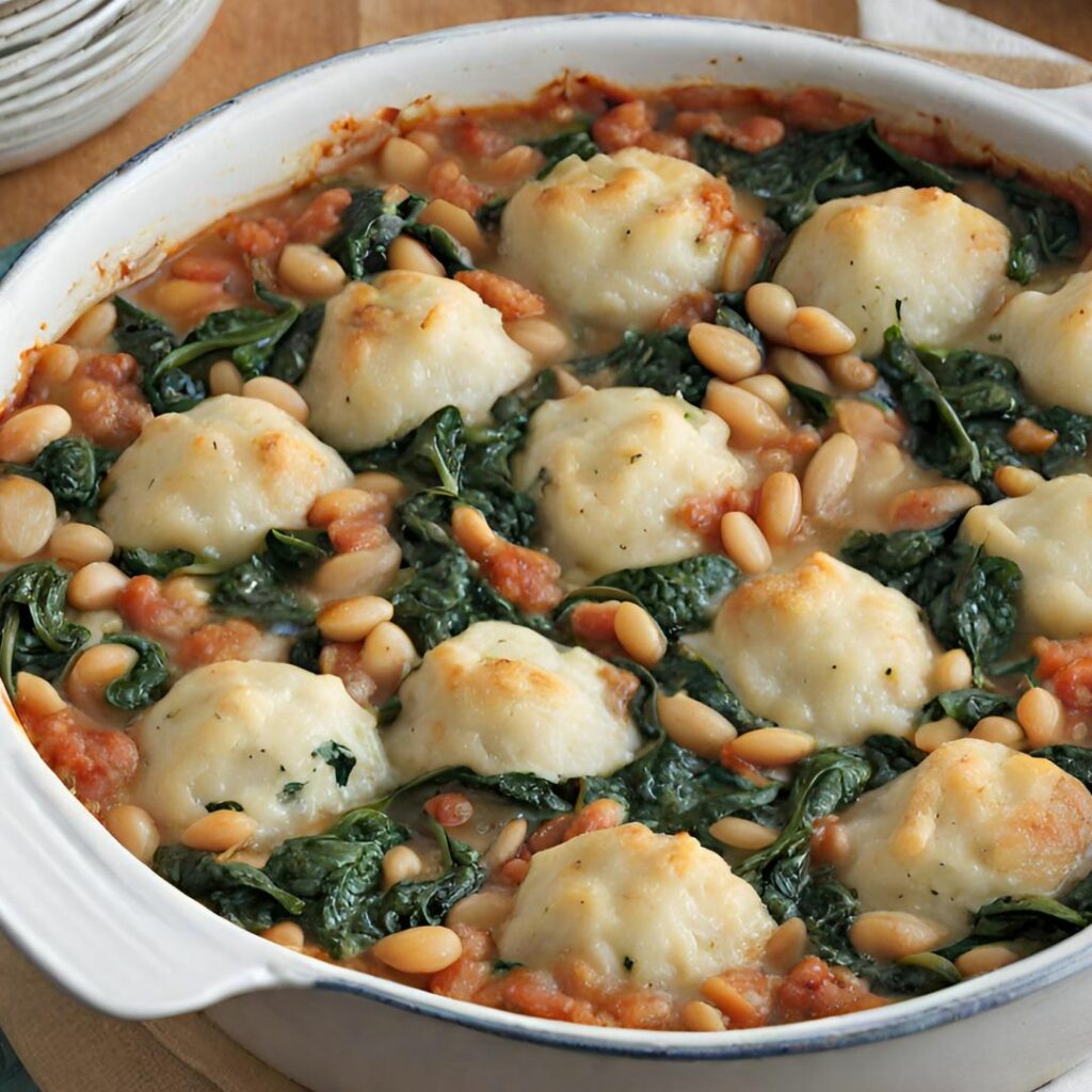 One Pan Vegetable Casserole With Dumplings