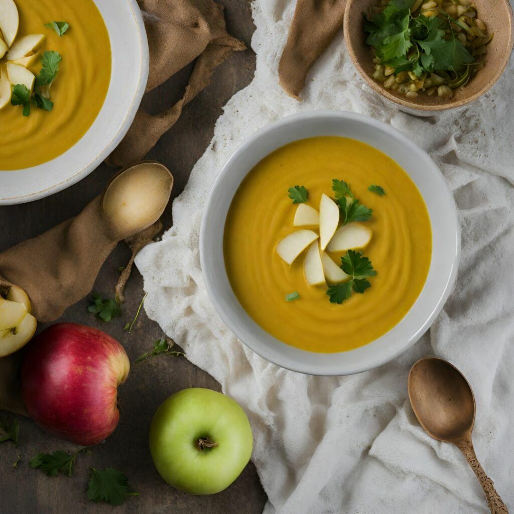 Roasted Turnip Apple And Curry Coconut Soup