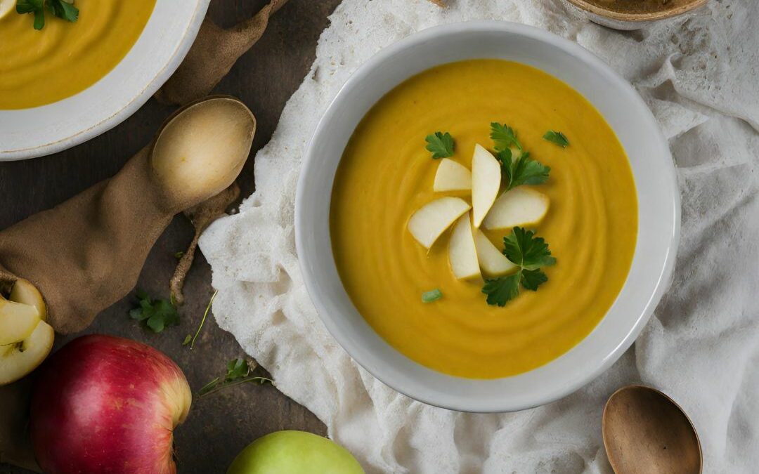 Roasted Turnip, Apple, and Curry Coconut Soup