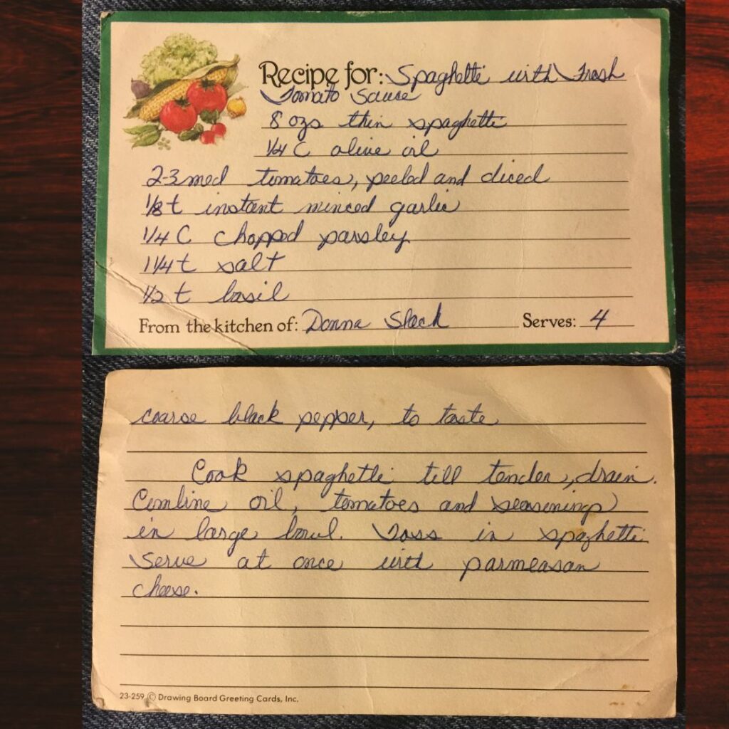 Donnas Spaghetti With Fresh Tomato Sauce