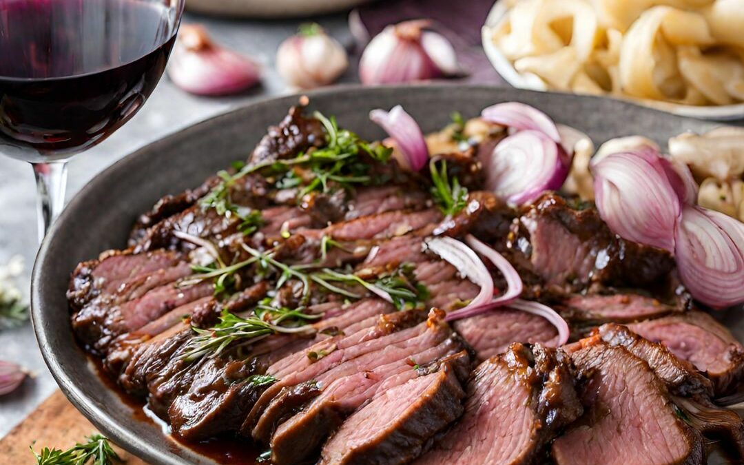 Red Wine, Shallot and Garlic Infused Slow Cooker Brisket