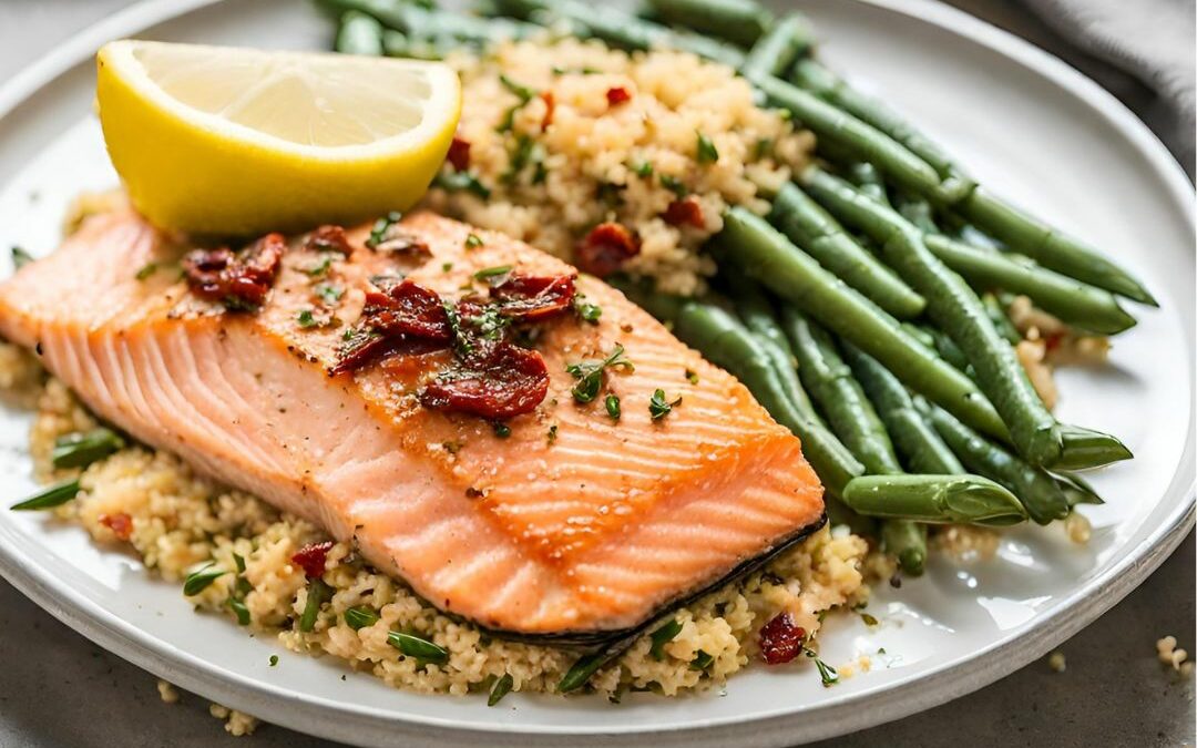 Liza’s Easy Baked Salmon With Couscous and Green Beans