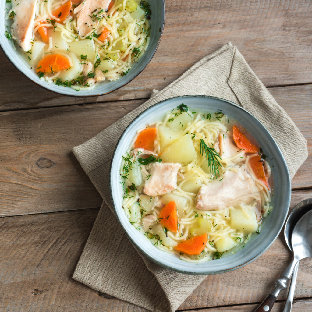 Chicken Noodle Parsnip Soup