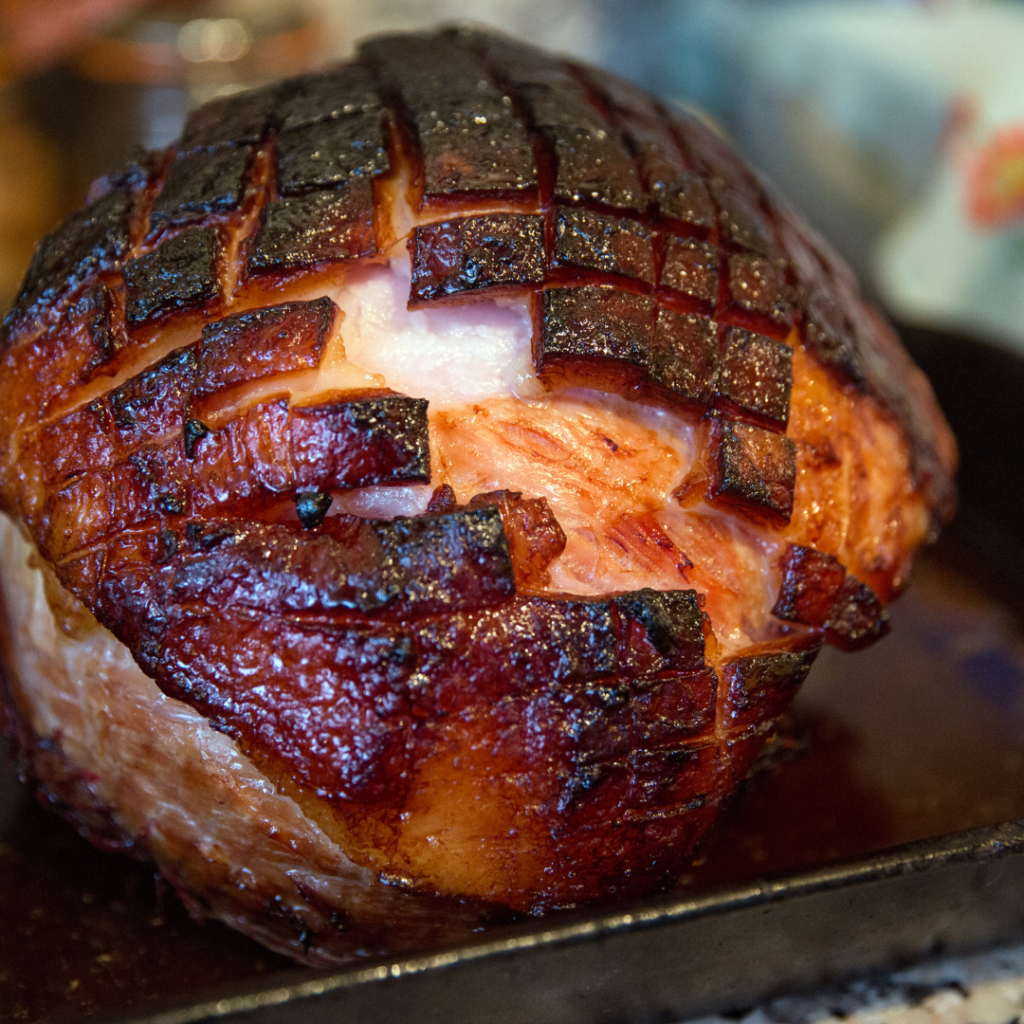 Guinness Glazed Ham and Parsnips