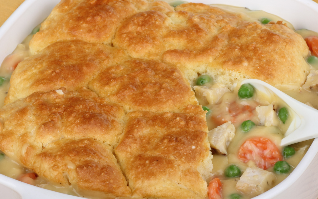 Leftover Turkey Pot Pie with Biscuit Topping