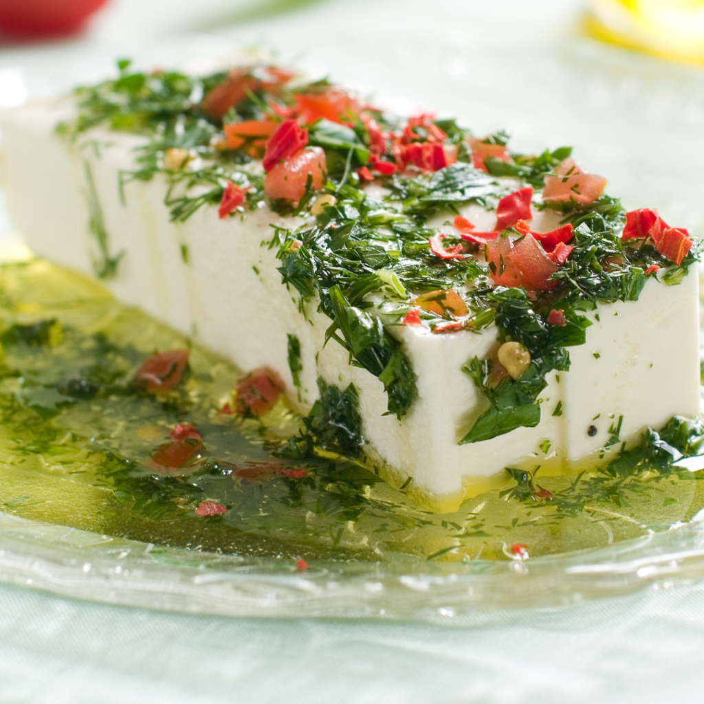 Liza's Roasted Garlic Herb Marinated Cheese Appetizer